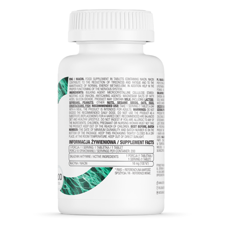 OstroVit - Niacin -vitamin B3 - 200 tabs