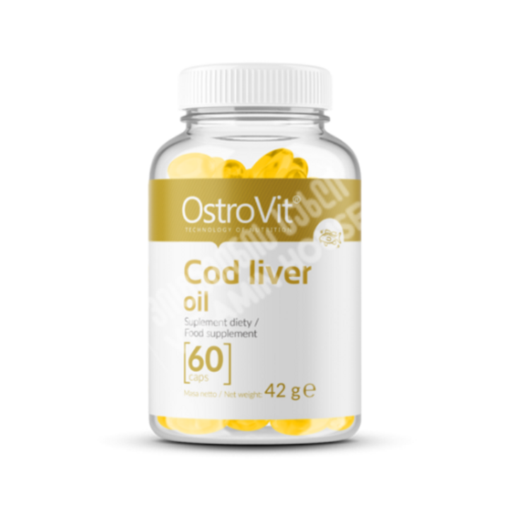 ოსტროვიტი - ვირთევზას ღვიძლის ზეთი - 60 რკაფს / OstroVit - Cod Liver oil - 60 sgels