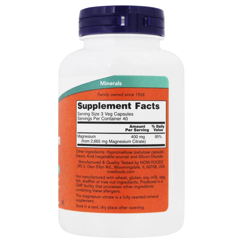 NOW - Magnesium Citrate  - 120 vcaps