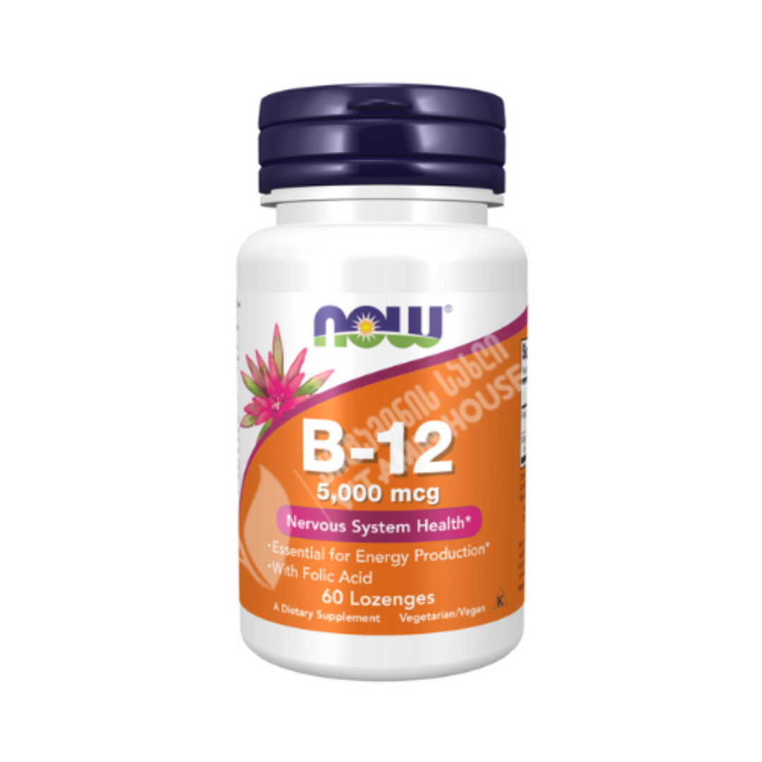 NOW - Vitamin B12 Cyanocobalamin 5000 - 60 lozenges